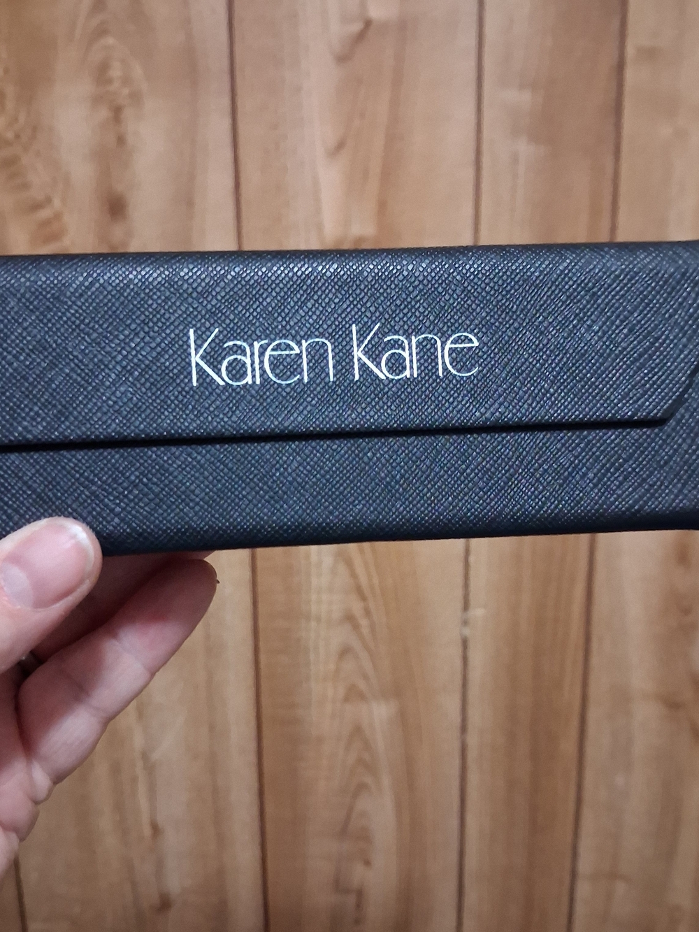 Black Triangular Folding Collapsible Hard Case for Glasses, by Karen Kane